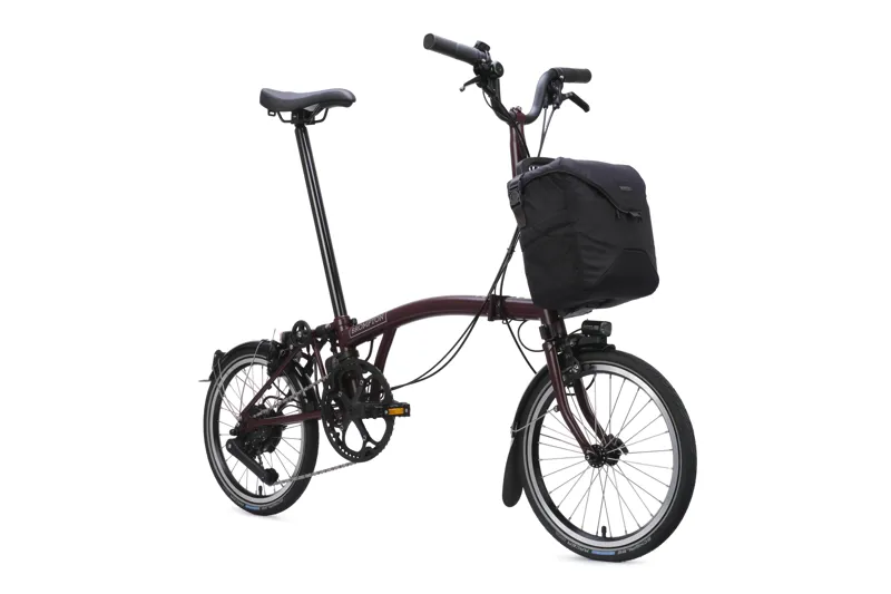Brompton Electric C Line 4-Speed Folding Bike 2026 in Red Plum-1