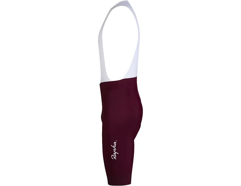 Rapha Core Bib Shorts in Burgundy/White-2
