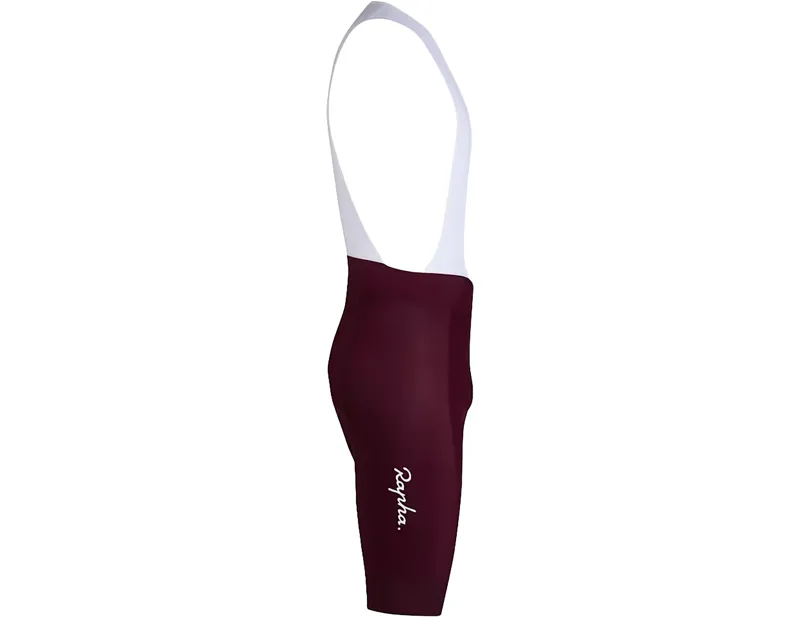 Rapha Core Bib Shorts in Burgundy/White-3