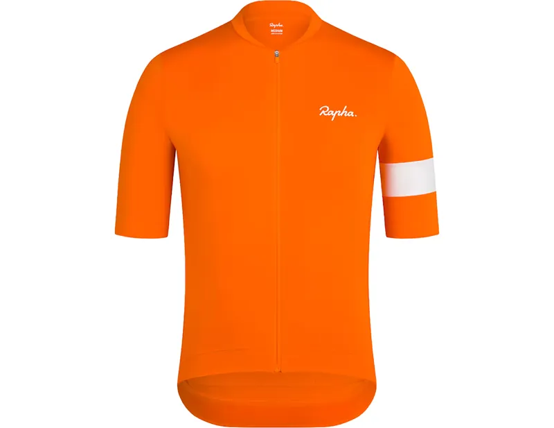 Rapha Core Short Sleeve Jersey in Bright Orange/White