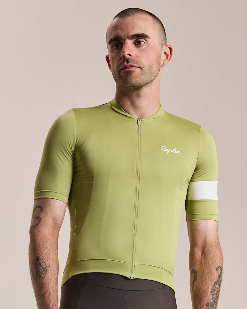 Rapha Men's Core Short Sleeve Jersey in Fern/White-2