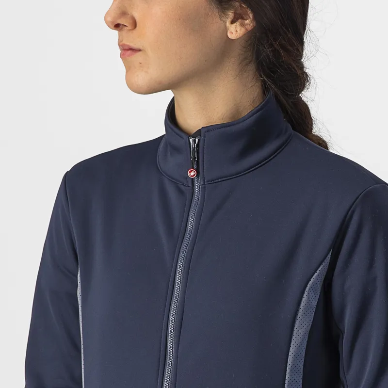 Castelli Dinamica 2 Women's Jacket in Savile Blue/Silver Reflex-5