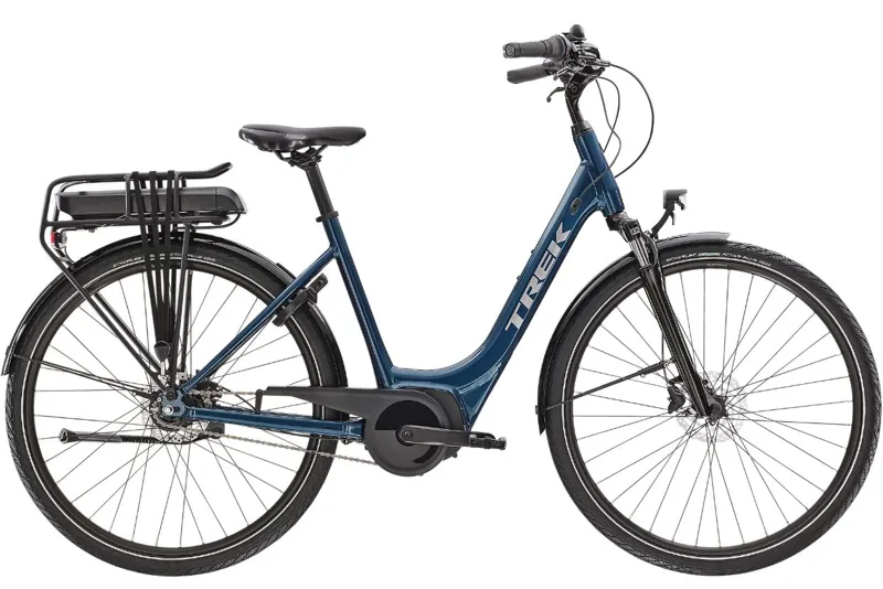  Trek District+ 1 500wh Lowstep Electric Hybrid Bike 2022 in Aquatic