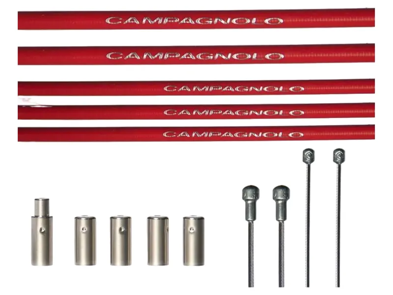 Campagnolo Complete Front and Rear Brake Ergopower Cable Set in red