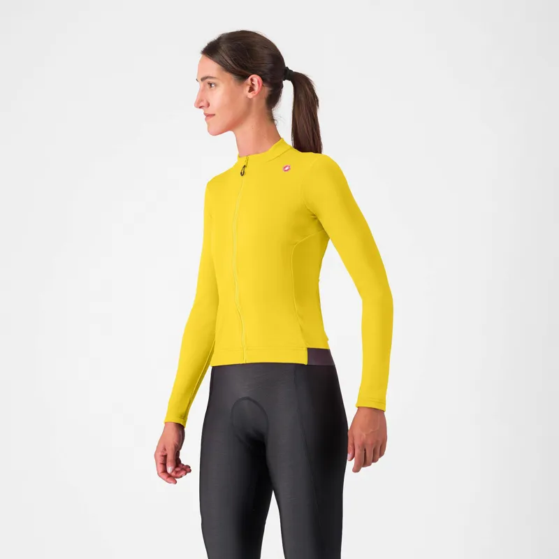 Balfes Bikes Castelli Espresso Thermal Women's Long Sleeve Jersey in Mango Mojito/Dark Grey | Free postage over £30, £10 off first order, price match & 0% finance.