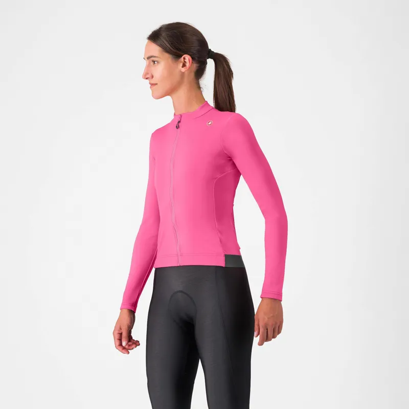 Balfes Bikes Castelli Espresso Thermal Women's Long Sleeve Jersey in Violet Pink/Dark Grey | Free postage over £30, £10 off first order, price match & 0% finance.