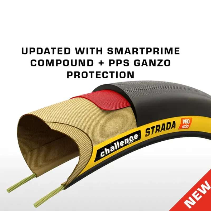 Challenge Strada Pro Handmade Clincher 700c Road Tyres in Tan-2