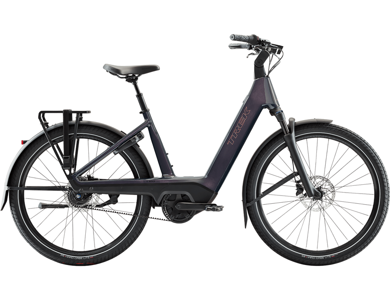 Trek Charter+ 4 Nexus 5 Belt 540 Wh Lowstep Electric Hybrid Bike 2027 in Covellite Blue