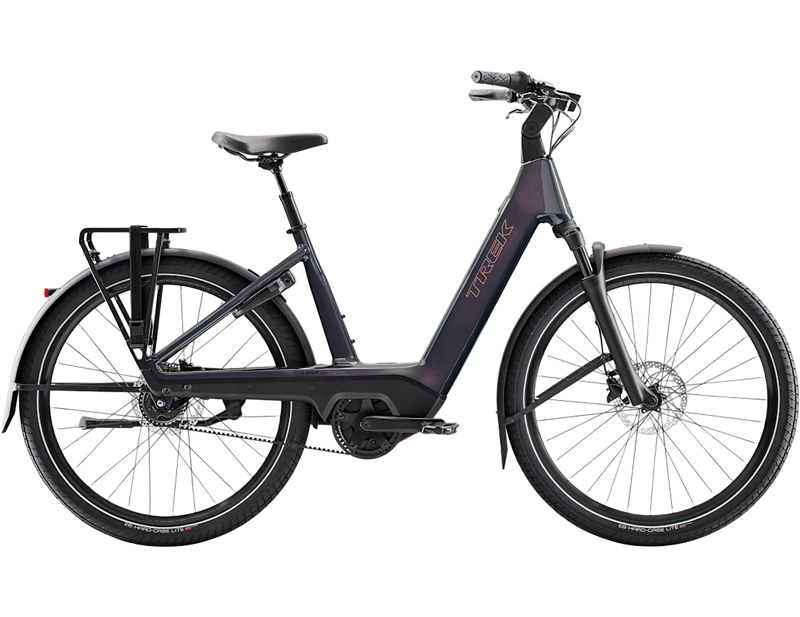 Trek Charter+ 4 Nexus 5 Belt 800 Wh Lowstep Electric Hybrid Bike 2027 in Covellite Blue