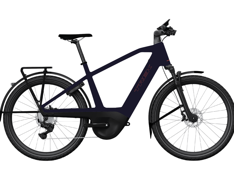 Trek Charter+ 4 Nexus 5 Belt 800 Wh Electric Hybrid Bike 2027 in Covellite Blue