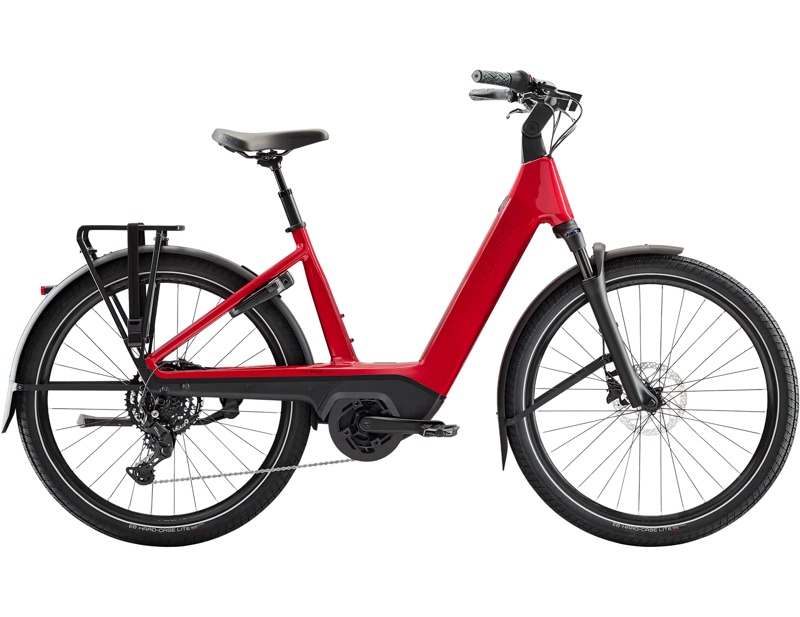 Trek Charter+ 4 800Wh Low Step Electric Hybrid Bike 2026 in Fury Red
