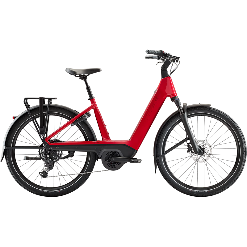 Balfes Bikes Trek Charter+ 4 800Wh Low Step Electric Hybrid Bike 2026 in Fury Red | Free postage over £30, £10 off first order, price match & 0% finance.