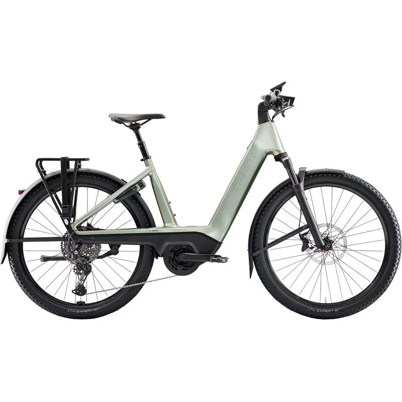 Balfes Bikes Trek Charter+ 4 Trail 540Wh Lowstep Electric Hybrid Bike 2026 in Lichen Green | Free postage over £30, £10 off first order, price match & 0% finance.