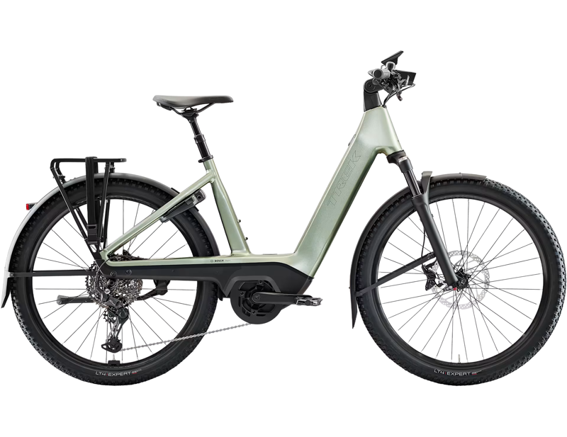 Trek Charter+ 4 Trail 800Wh Lowstep Electric Hybrid Bike 2026 in Lichen Green