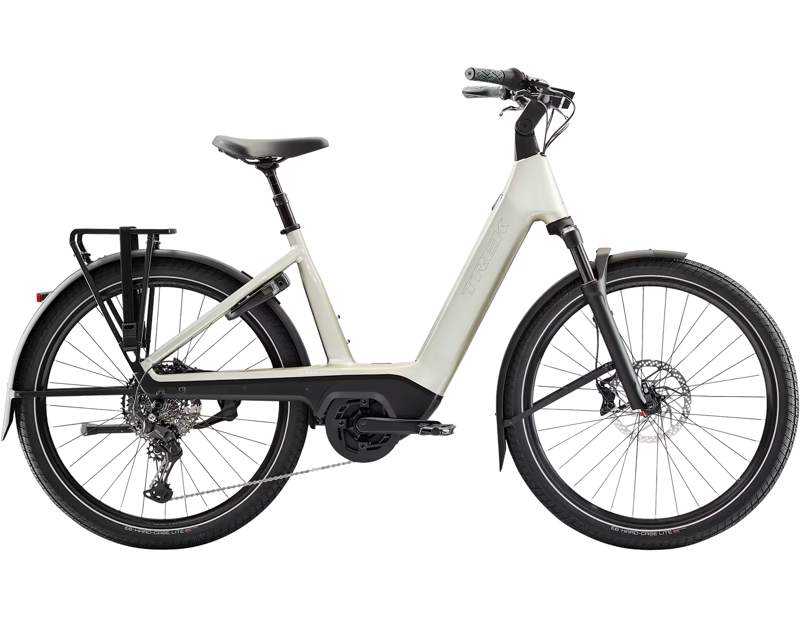 Trek Charter+ 5 540Wh Lowstep Electric Hybrid Bike 2026 in Lunar Silver
