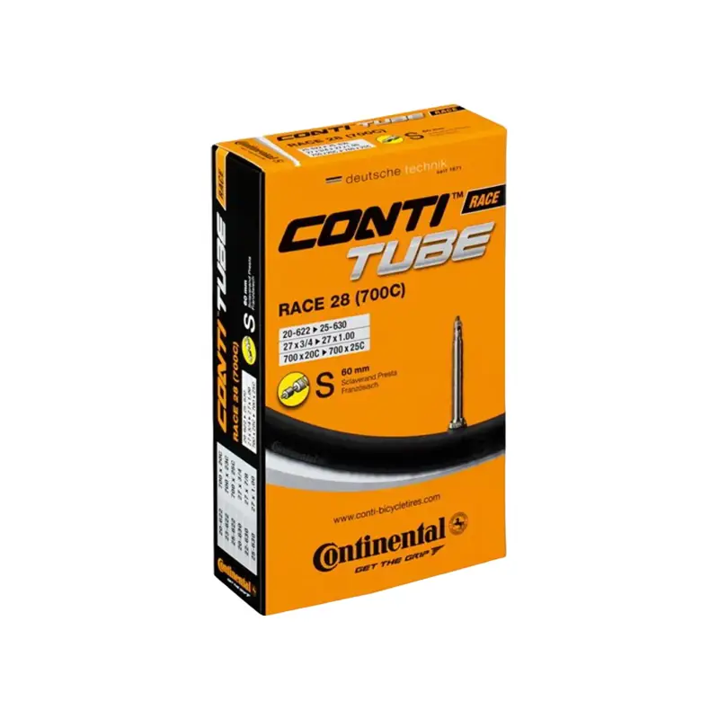 Balfes Bikes Continental Race Tube - Presta 60mm Valve: BLACK 26X1.00 - 650X20-25 | Free postage over £30, £10 off first order, price match & 0% finance.