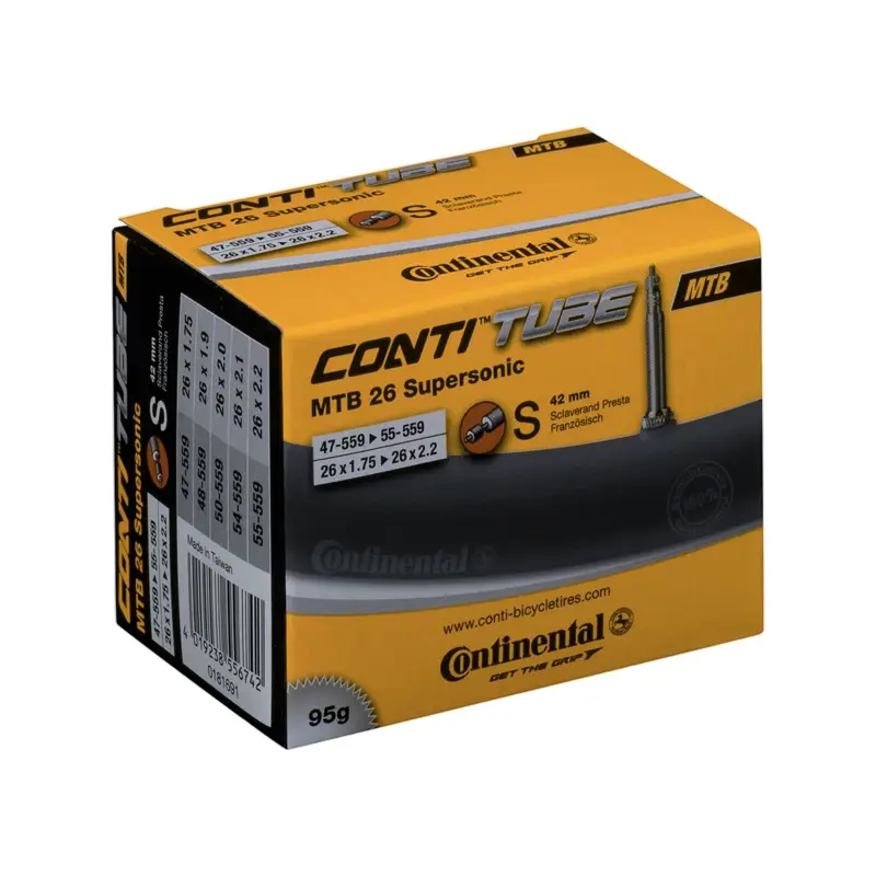 Balfes Bikes Continental Supersonic MTB Tube S42 RE 26X1.75-2.20 / 47-559-55-559 | Free postage over £30, £10 off first order, price match & 0% finance.