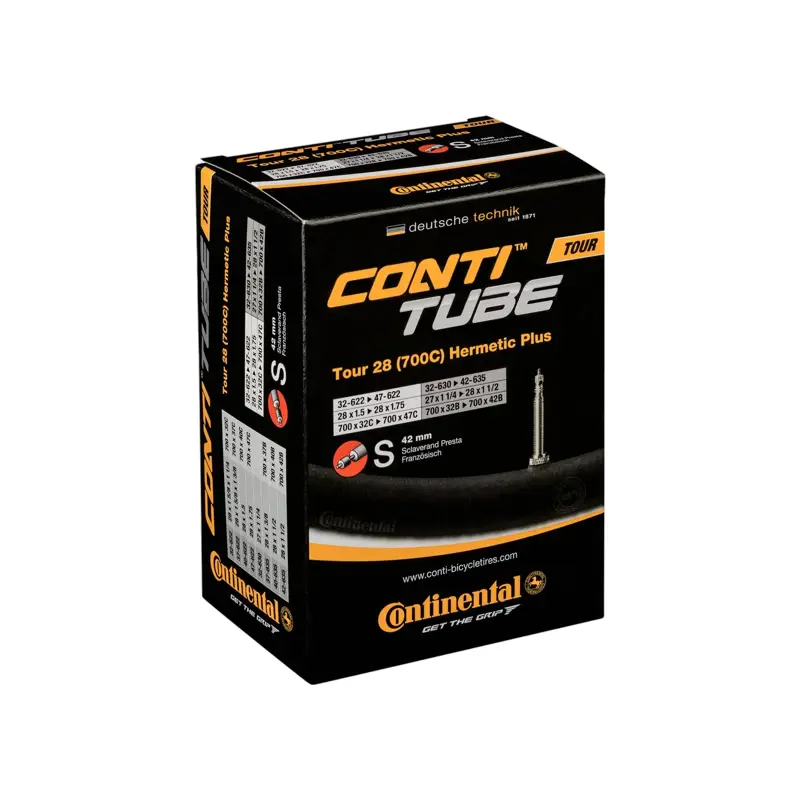 Balfes Bikes Continental Tour Tube Hermetic Plus S42 RE 700X32-47C / 32-622-47-622 | Free postage over £30, £10 off first order, price match & 0% finance.