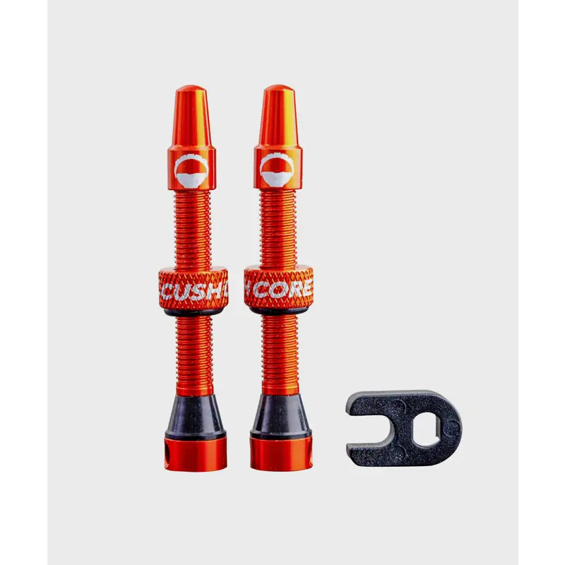 Balfes Bikes Cushcore CushCore Tubeless Valves in Orange | Free postage over £30, £10 off first order, price match & 0% finance.