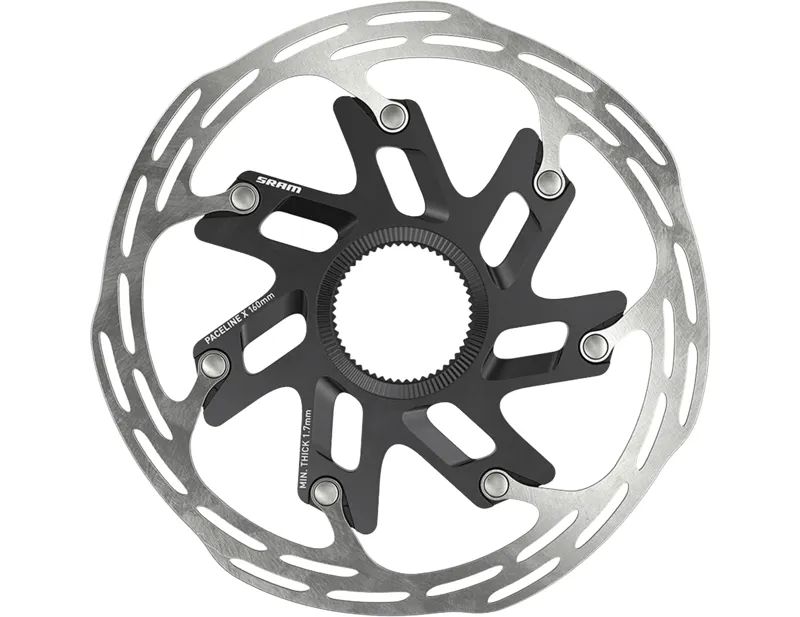 Balfes Bikes Sram SRAM Paceline X Center Lock Rounded Rotor 140mm in Black / Silver | Free postage over £30, £10 off first order, price match & 0% finance.