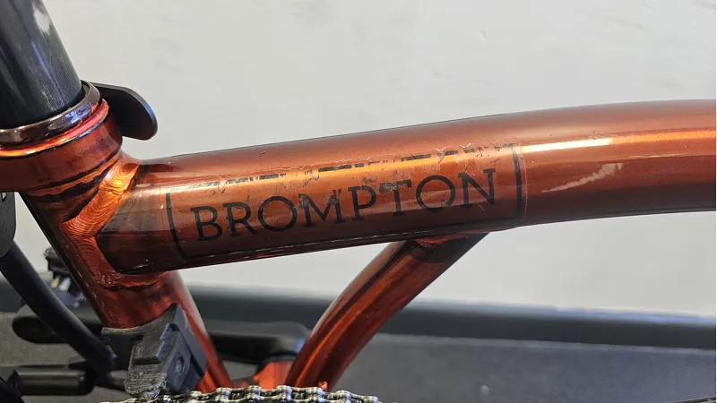 EX DEMO Brompton P Line 4 speed Low handlebar Standard Seatpost Folding Bike 2026 in Flame Lacquer -2