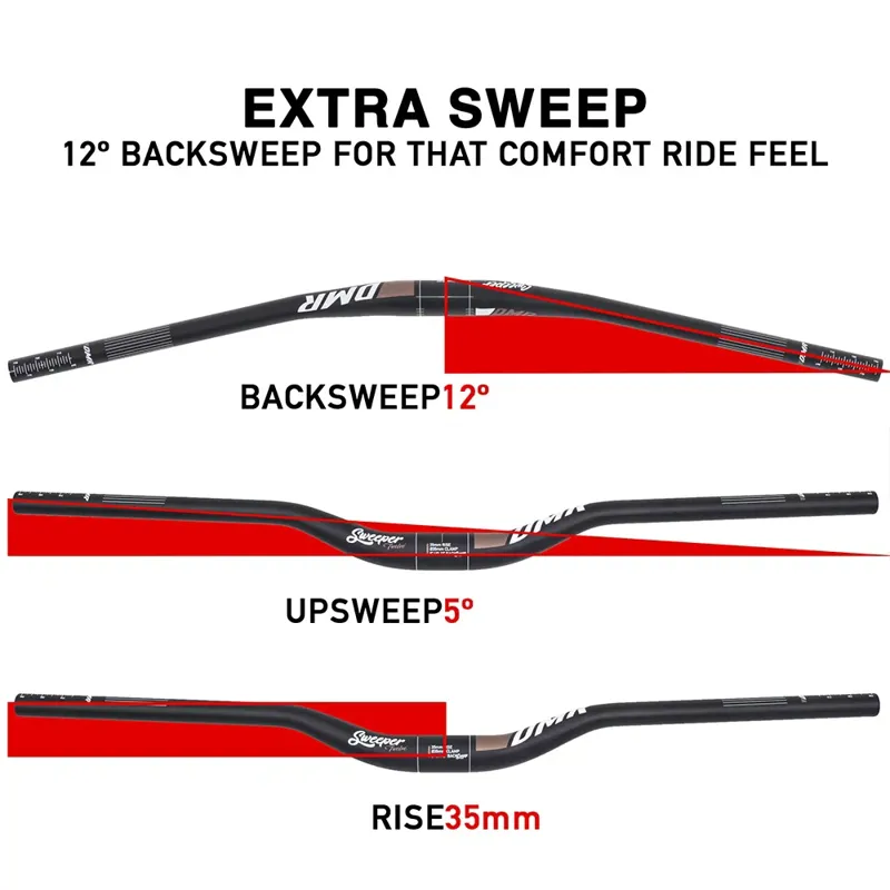DMR Sweeper Bar 31.8 - 35mm rise in Black-10