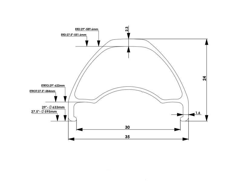 DMR Zone 29in MTB Tubeless Ready Rim in Black-1