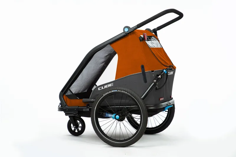 Cube Double Compartment Kids Trailer X Actionteam in Grey/Orange-1