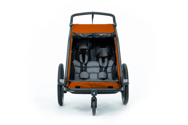 Cube Double Compartment Kids Trailer X Actionteam in Grey/Orange-4