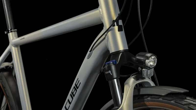 Cube Touring Pro Hybrid Bike 2024 in Pearly silver Black-1