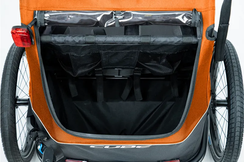 Cube Double Compartment Kids Trailer X Actionteam in Grey/Orange-6