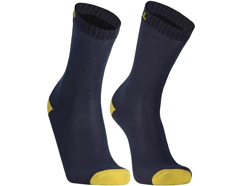 Balfes Bikes Dexshell - Ultra Thin Crew Socks in Navy/Lime Yellow | Free postage over £30, £10 off first order, price match & 0% finance.