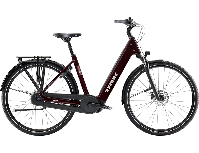 Trek District+ 3 N7 Lowstep 360Wh Electric Hybrid Bike 2027 in Cobra Blood