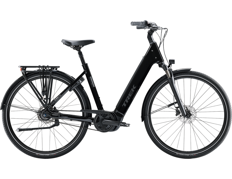 Trek District+ 3 N7 B Lowstep 540Wh Belt Drive Electric Hybrid Bike 2027 in Dark Star