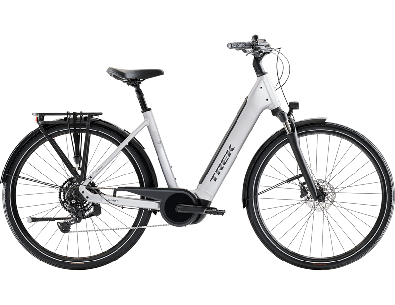 Trek District+ 3 R9 Lowstep 540Wh Electric Hybrid Bike 2027 in Lunar Silver
