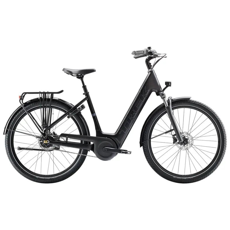 Balfes Bikes Trek District+ 4 Coaster Lowstep 545Wh City Electric Hybrid Bike 2026 in Trek Black | Free postage over £30, £10 off first order, price match & 0% finance.