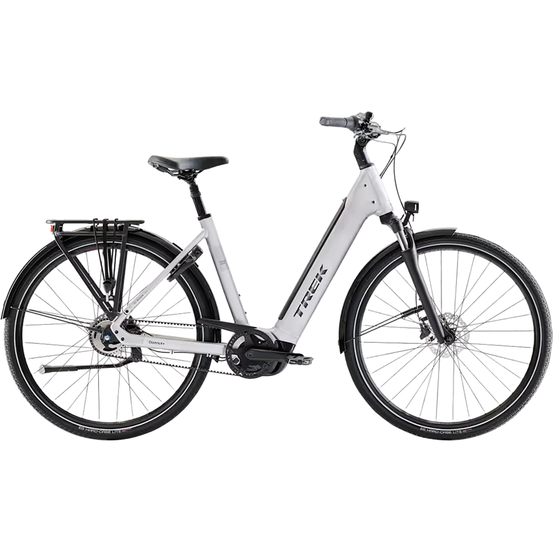 Balfes Bikes Trek District+ 4 N5 B Lowstep Belt Drive 600Wh Electric Hybrid Bike 2027 in Lunar Silver | Free postage over £30, £10 off first order, price match & 0% finance.