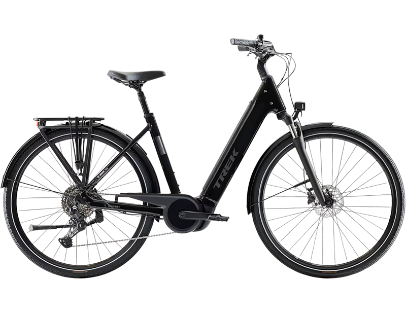 Trek District+ 4 R10 Lowstep 600Wh Electric Hybrid Bike 2027 in Dark Star