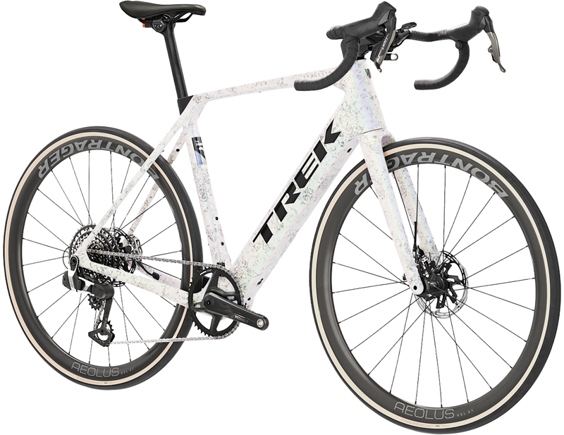 Trek Domane+ SL 9 AXS Electric Road Bike 2027 in Mother of Pearl Silver Marble-1