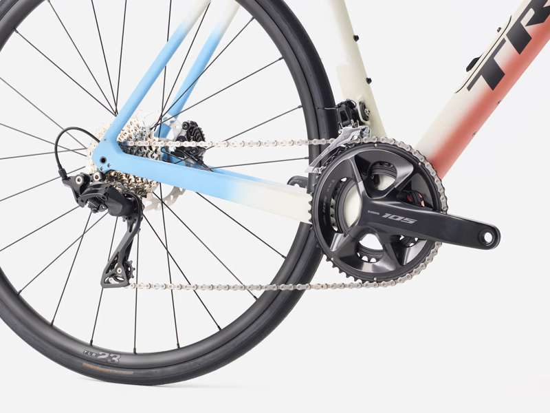 Trek Domane SL 5 Gen 4 Road Bike 2026 in Era White / Glowstick / Coral Fade-4