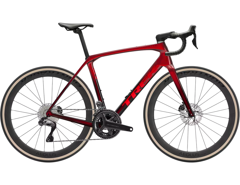 Trek Domane SLR 7 Gen 4 Road Bike 2026 in Metallic Red Smoke to Red Carbon Smoke
