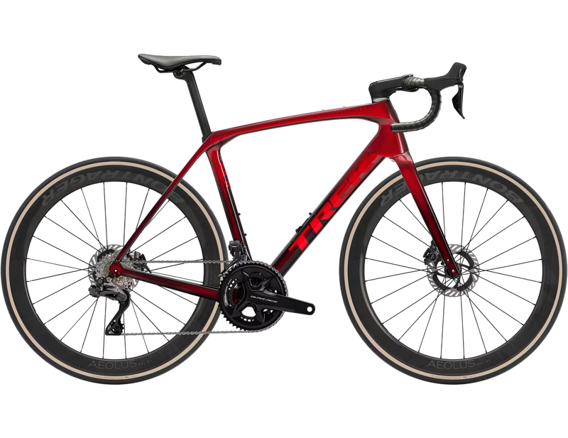 Trek Domane SLR 9 Gen 4 Carbon Road Bike 2026 in Metallic Red Smoke to Red Carbon Smoke