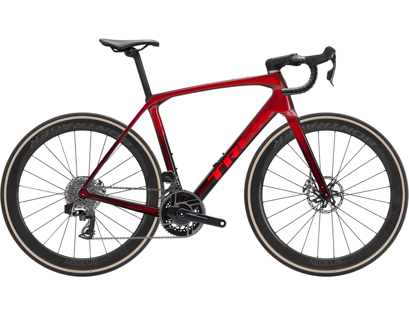 Trek Domane SLR 9 AXS Gen 4 Road Bike 2026 in Metallic Red Smoke to Red Carbon Smoke