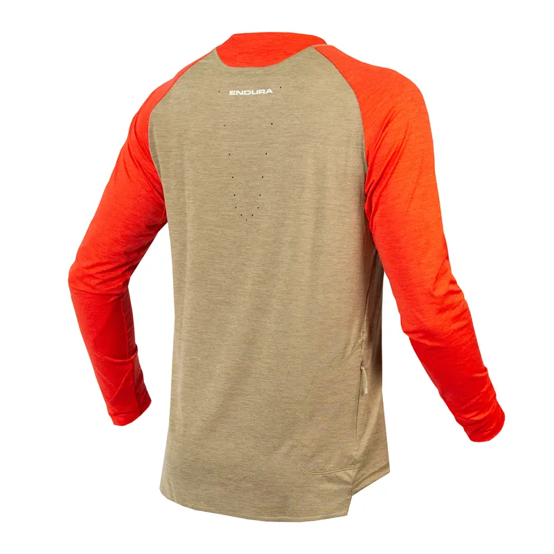 Endura SingleTrack Long Sleeve MTB Jersey in Mushroom-1