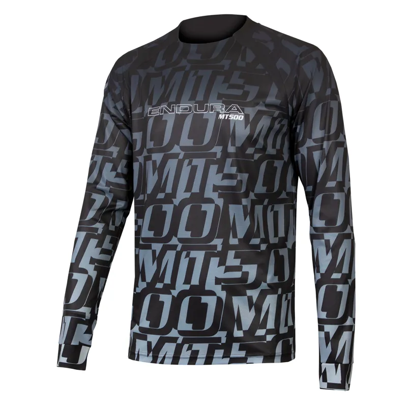 Endura MT500 Long Sleeve Print Tee in LTD Black