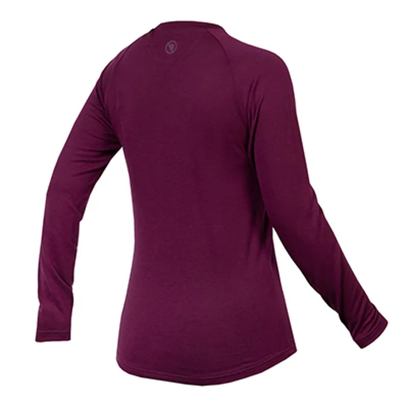 Endura Women's BaaBaa Blend Long Sleeve Baselayer in Aubergine-1
