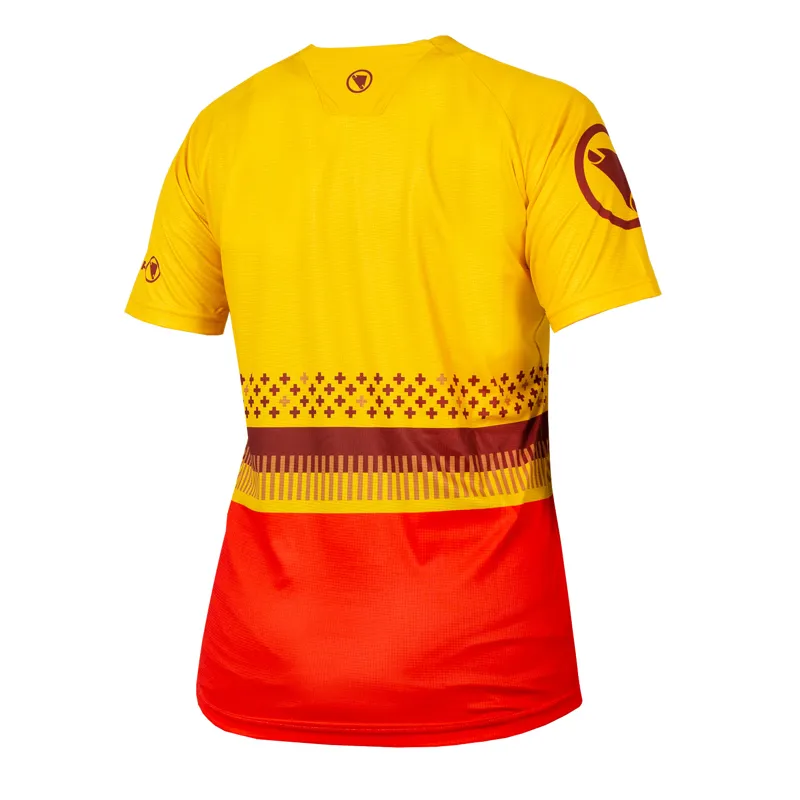 Endura Women's Singletrack Print T-Shirt in Saffron -1