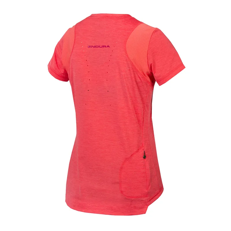 Endura Women's SingleTrack Short Sleeve MTB Jersey in Punch Pink-1