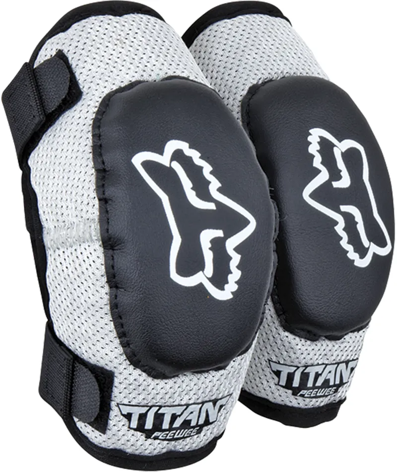Fox Racing Peewee Titan Elbow Guards M/L in Black/Silver