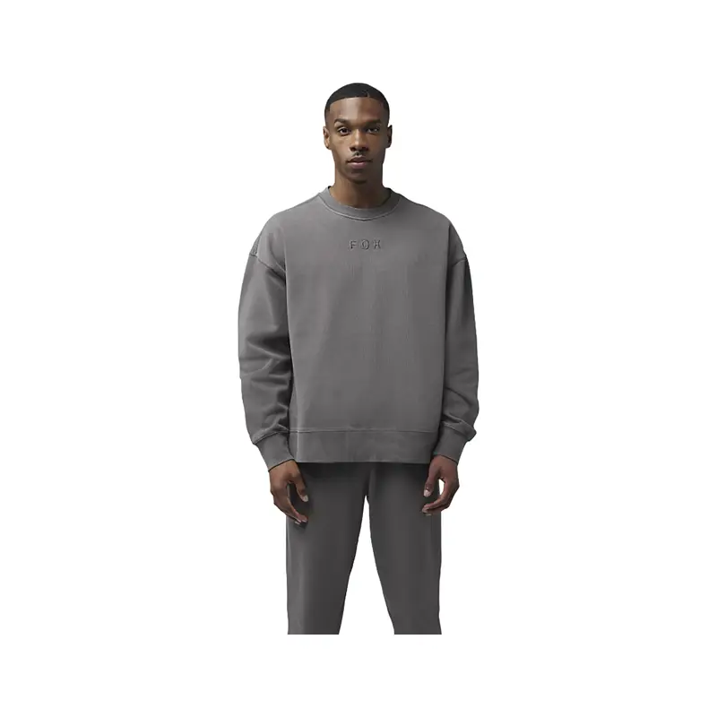 Balfes Bikes Fox Wordmark Oversized Pullover Fleece in Pewter Grey | Free postage over £30, £10 off first order, price match & 0% finance.